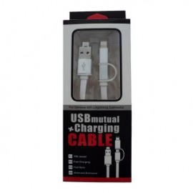 Cable 4 en 1 USB, Micro USB V8 in/out y Lightning