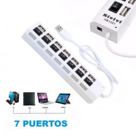 Multicontacto USB 7 entradas con switch Sivivi