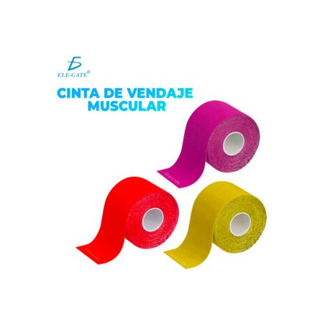 Cinta Elegate Kinesiológica Vendaje Neuromuscular Tape 5mx5cm 1pz